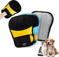 Pet Hair Removal Gloves, Yellow and Blue Colors, Static Hair Removal, Adjustable Strap, Reusable for Clothing, Sofa, Car Seat, Set of 2