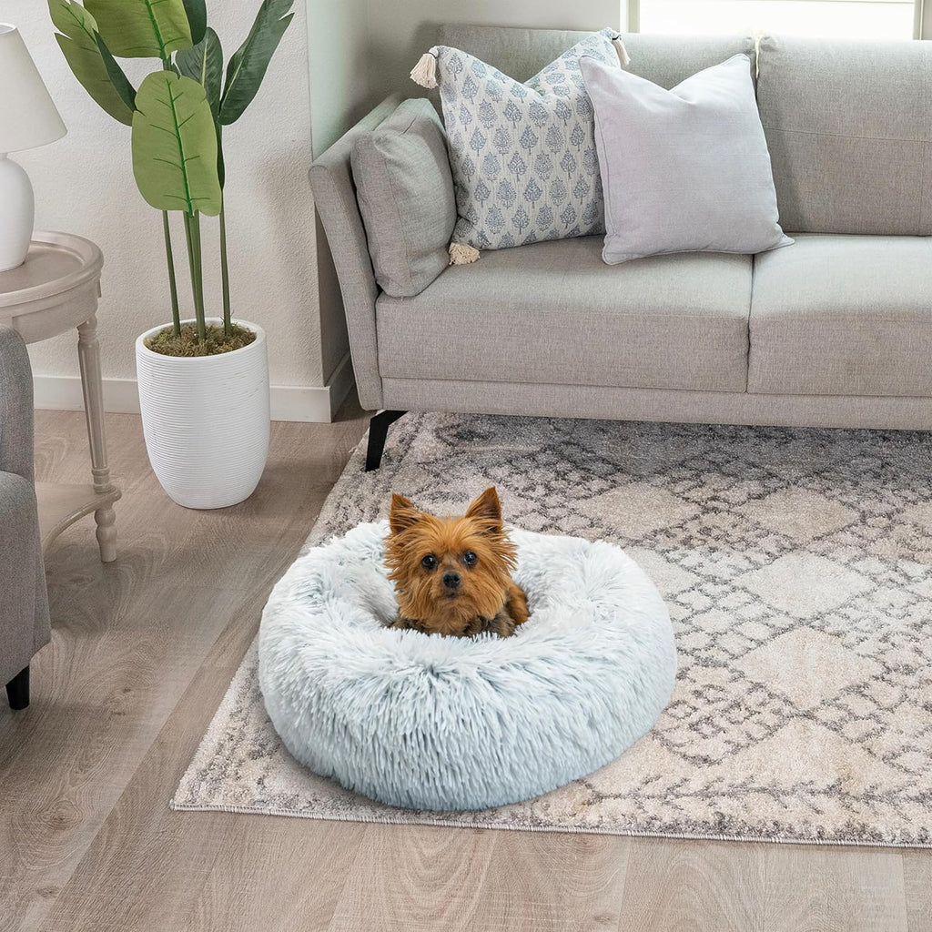 Best Friends by Sheri Original Calming Donut Dog Bed, Frost Gray, 18