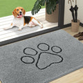 OLANLY Dog Door Mat for Muddy Paws 47x32, Paw Print Design Chenille Mud Mat