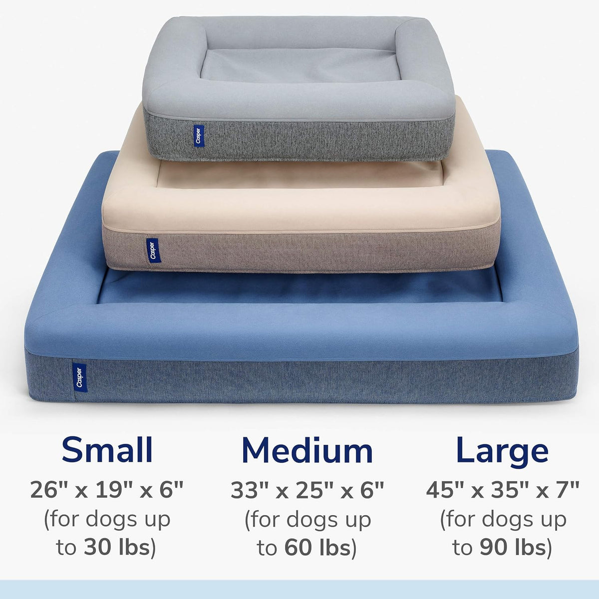 Casper Dog Bed, Plush Memory Foam, Medium, Sand