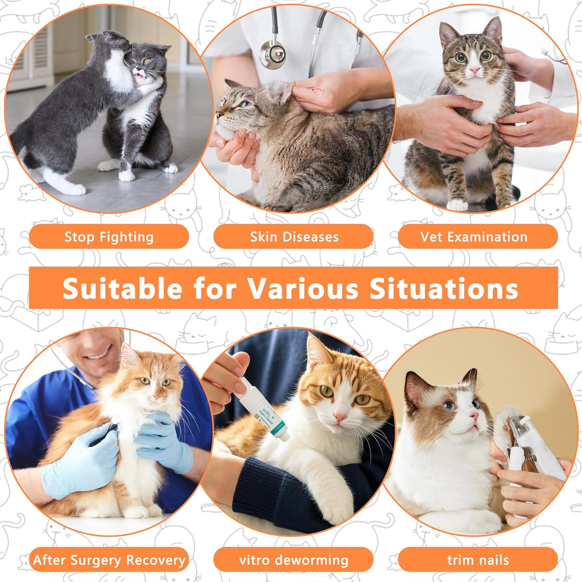 Soft Cat Cone Collar After Surgery,Cat Recovery Collar,Orange,Large