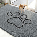 OLANLY Dog Door Mat for Muddy Paws 48x30, Paw Print Design Chenille Mud Mat