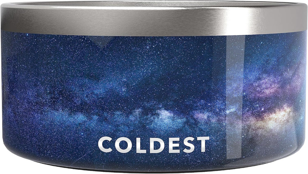 Coldest Dog Bowl - Anti Rust Metal, Non Slip, 3 Layers Insulated Stainless Steel Dog Bowls - Spill Proof & Heavy Duty - Water Bowl for Dogs, Cats & Pets, Dish Washer Safe (200 oz, Into The Beyond)