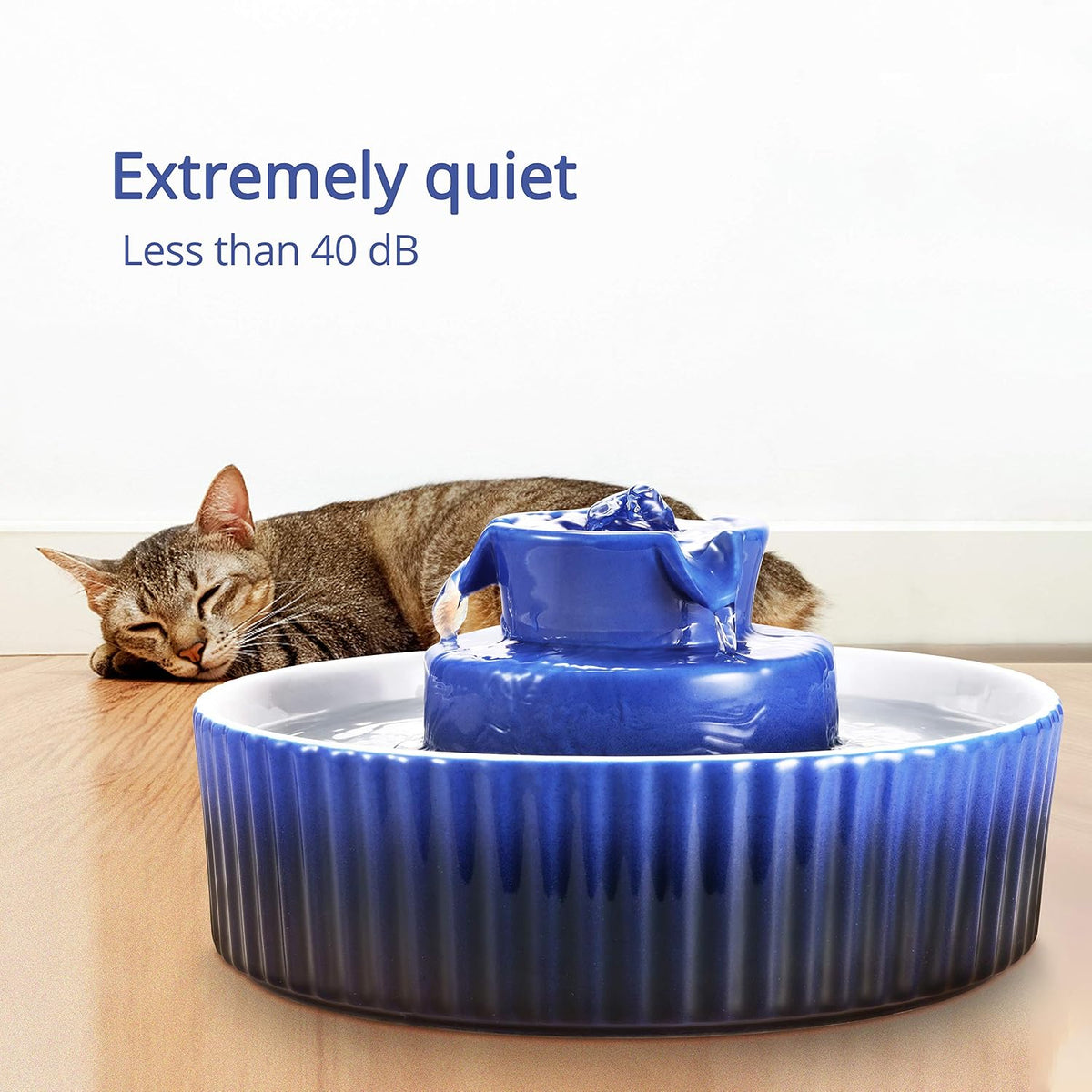 Wonder Creature Ceramic Cat Water Fountain, Stable Cupcake Design, 71oz