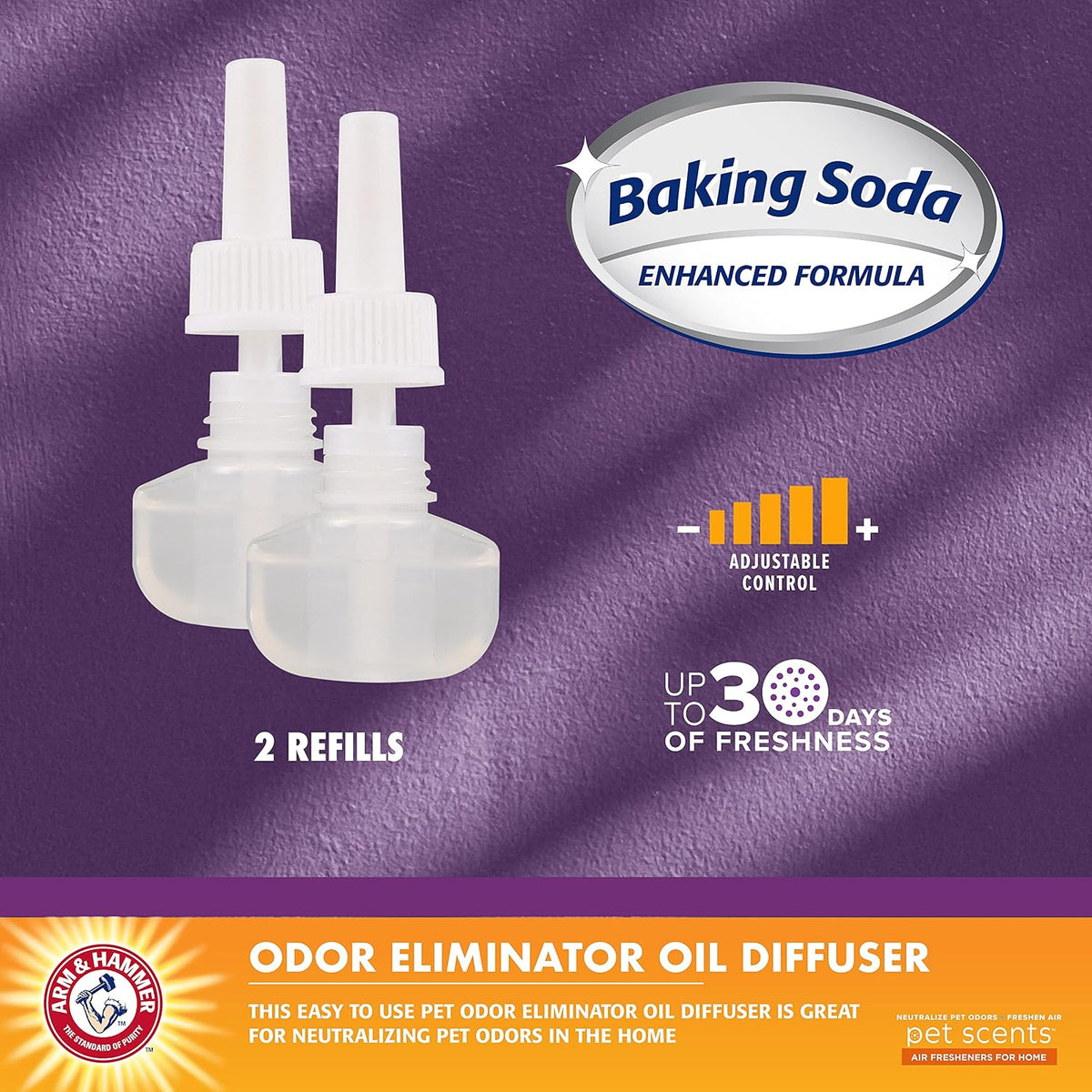 Arm & Hammer for Pets Plug-in Scented Oil Refills, Lavender, 2 Count, 30-Pk