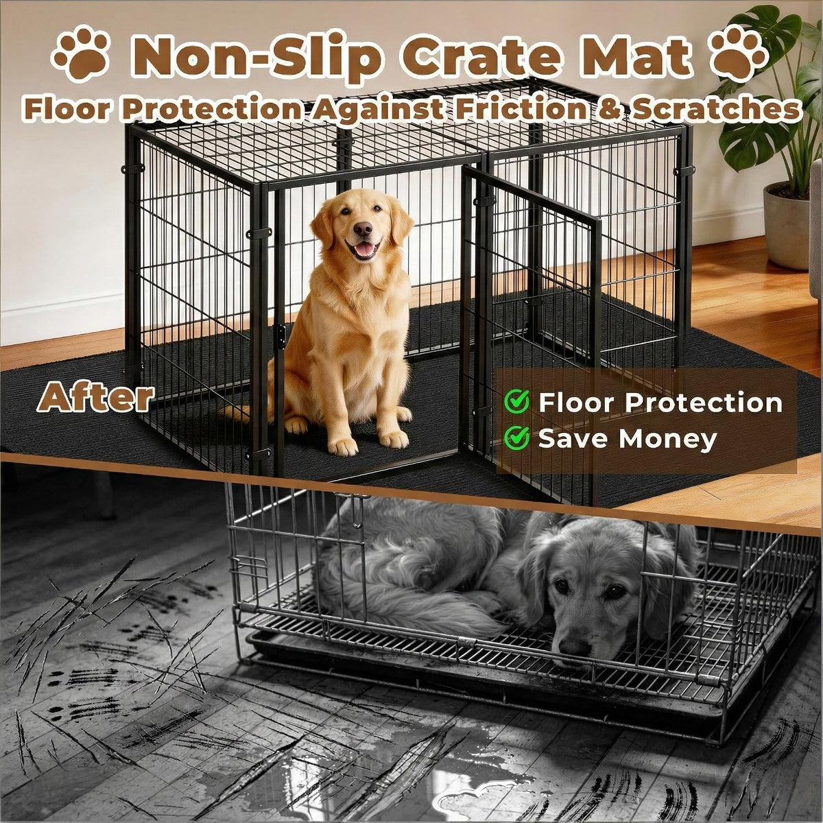 Dog Crate Mat, 46 in X 60 in Dog Playpen Mat Kennel Mat