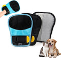 Pet Hair Removal Gloves, Blue and Black Colors, Static Hair Removal, Adjustable Strap, Reusable for Clothing, Sofa, Car Seat, Set of 2