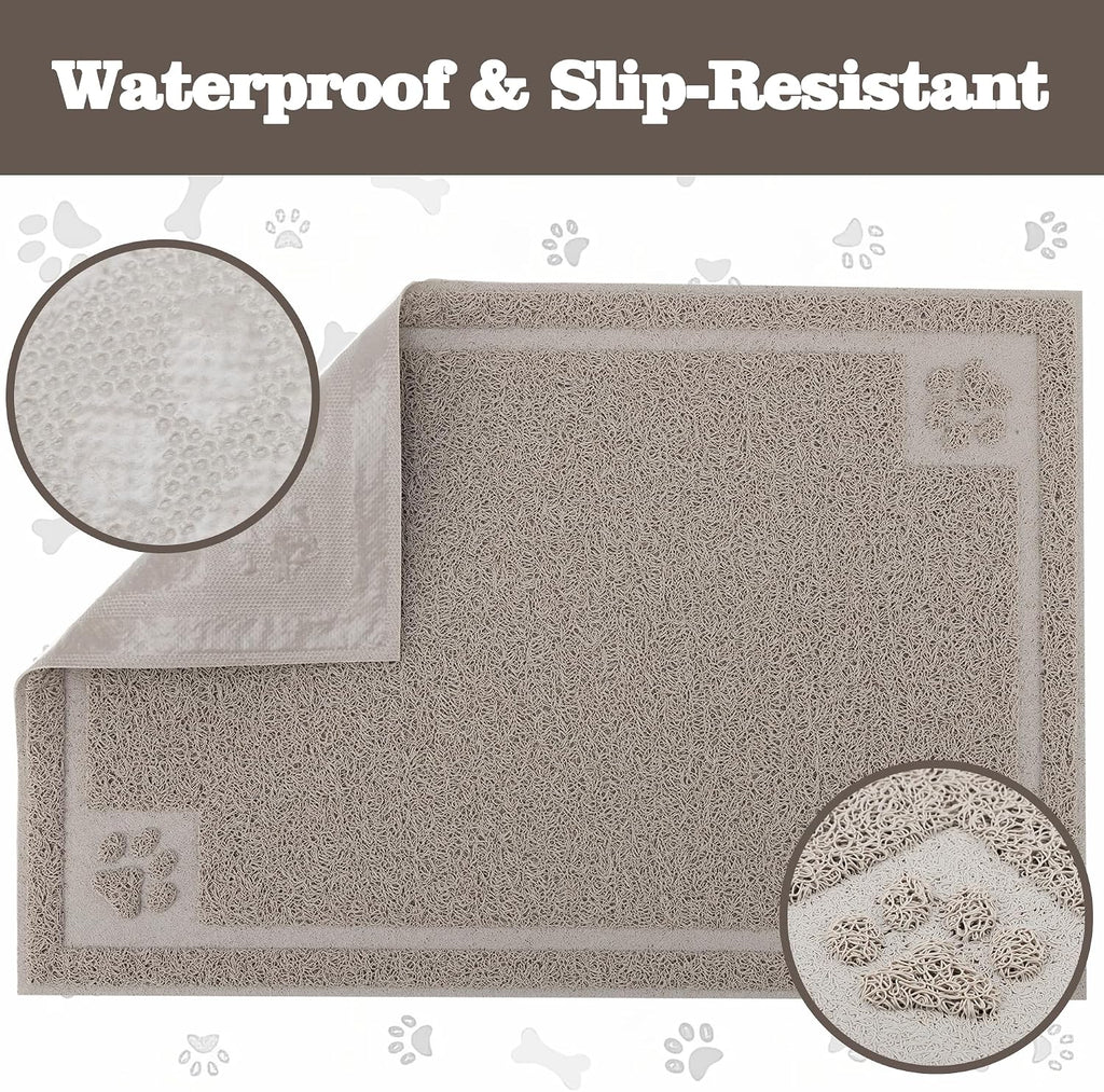 Darkyazi Pet Feeding Mat Large for Dogs and Cats,24"×36" Flexible and Easy to Clean Feeding Mat,Best for Non Slip Waterproof Feeding Mat (Gray Sand)