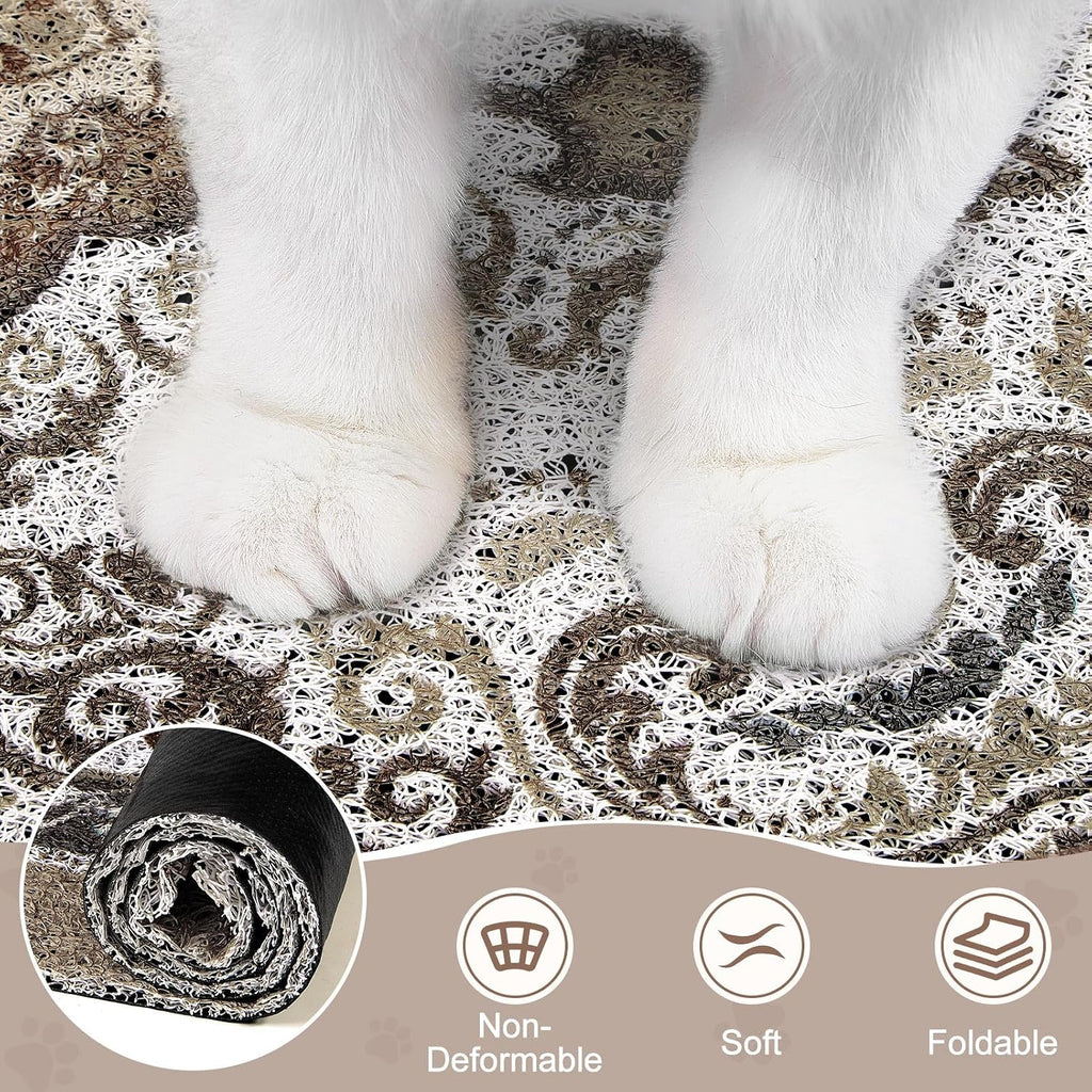 Unicorn Catcher 33"x22" Cat Litter Mat Non-Slip Washable Litter Box Mat | High-Density PVC Litter Catcher Mat Efficiently Traps Scattered Litter From Paws To Keep Floors Clean