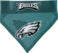 Pets First NFL DOG BANDANA - PHILADELPHIA EAGLES REVERSIBLE PET BANDANA. 2 Sided Sports Bandana with a PREMIUM Embroidery TEAM LOGO, Small/Medium. - 2 Sizes & 32 NFL Teams available, PHL-3217-S-M