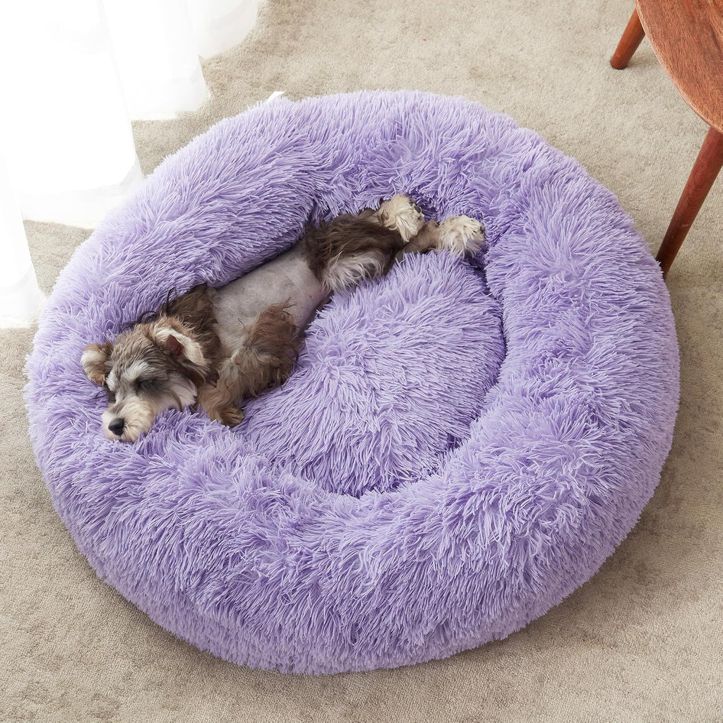 Western Home Calming Donut Medium Dog Bed Washable Pet Bed,30" Purple