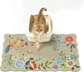 Cat Litter Mat,24"x16" Small Cute Litter Box Mat,Traps 100% Litter