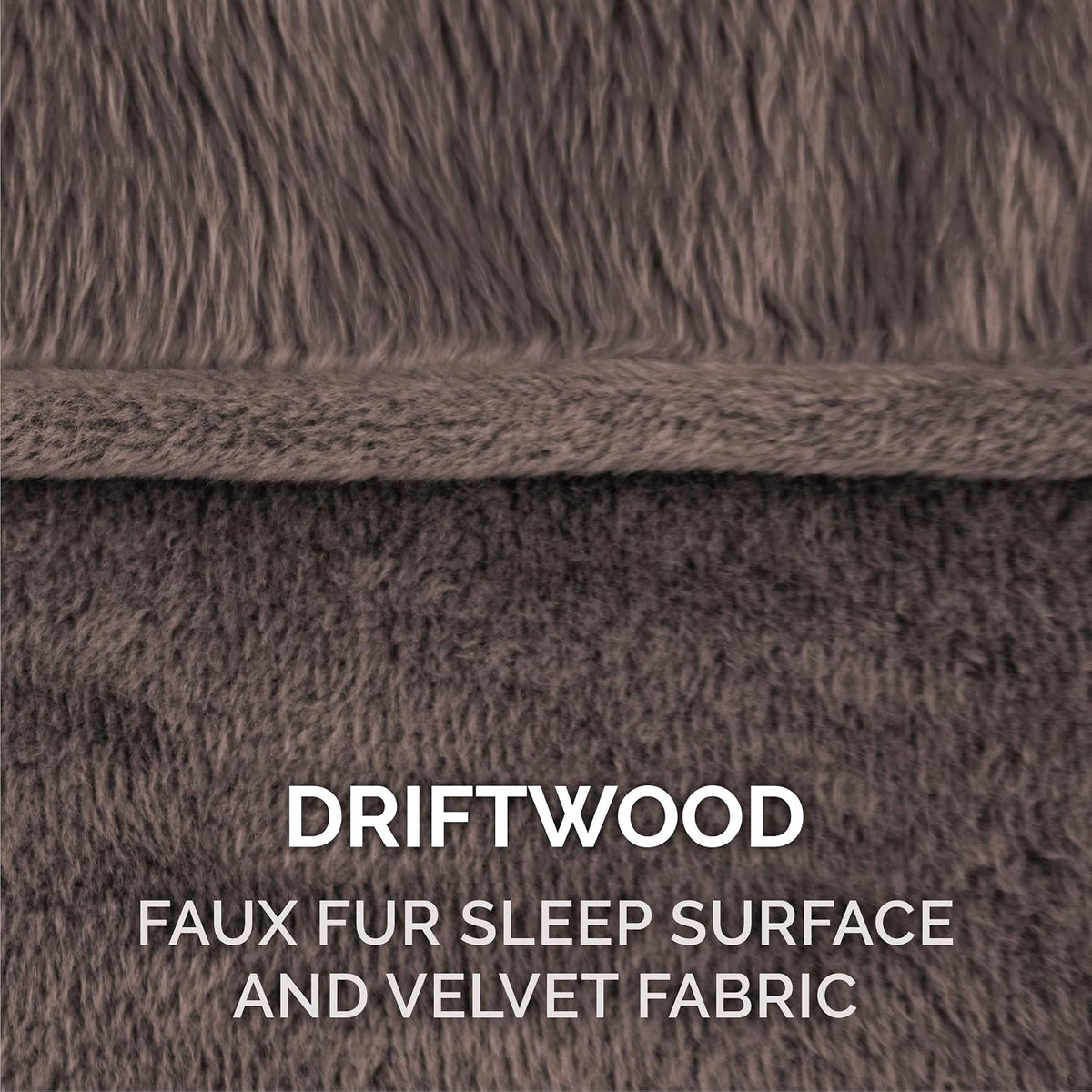 Furhaven Replacement Dog Bed Cover Faux Fur & Velvet Sofa-Style, Machine Washable - Driftwood Brown, Large