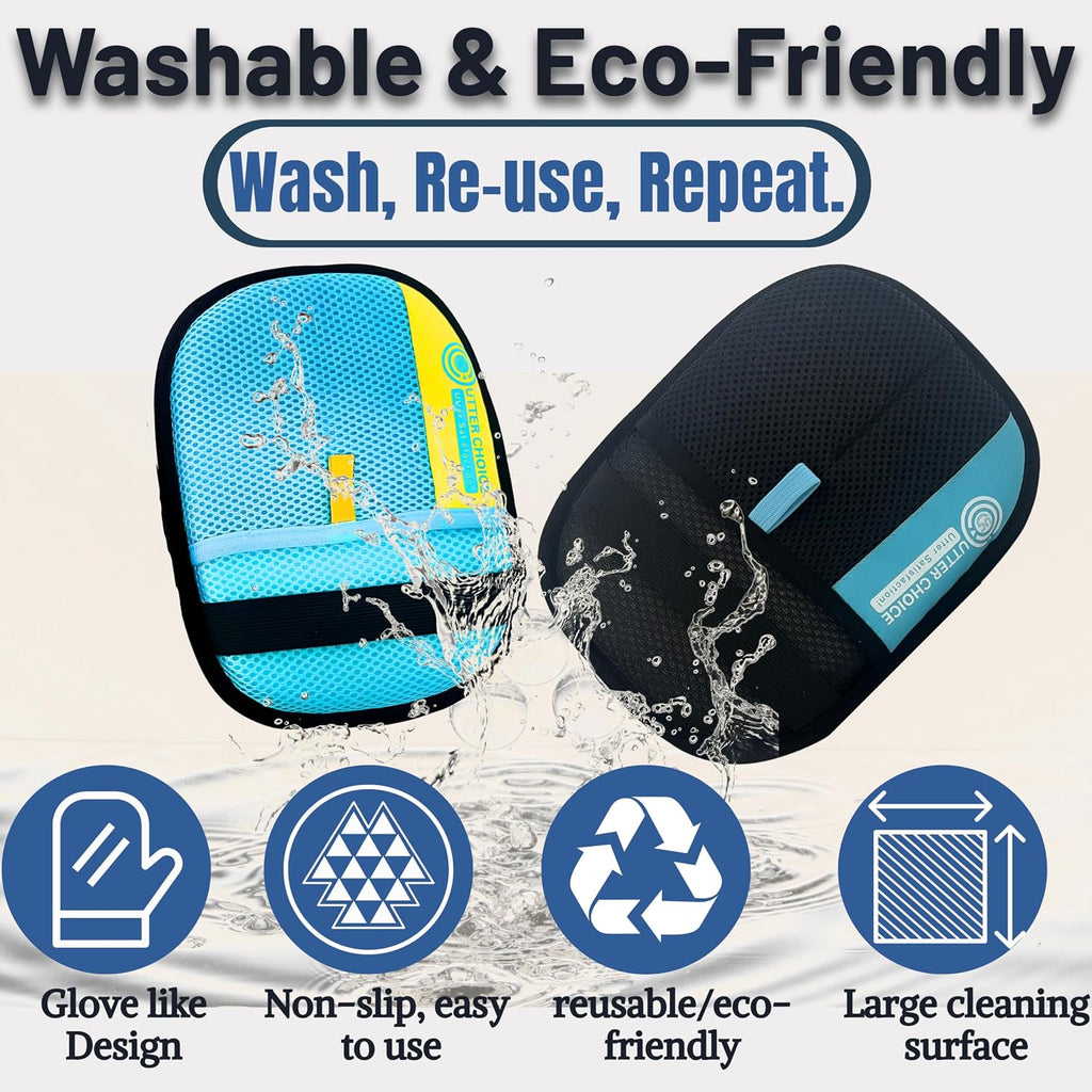 Upgraded Magic Brush Pet Hair Removal Glove, Electrostatic Grooming Mitt