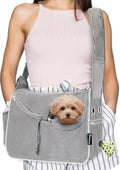 PetAmi Dog Sling Carrier Small Dogs, Hands Free Crossbody Carrier, Stripe