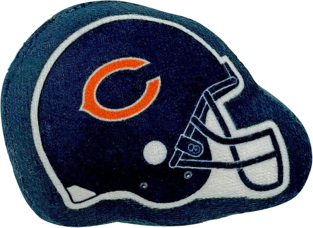 Best Plush CAT Toy - NFL Chicago Bears Complete Set of 3 piece Cat Toys Filled with Fresh Catnip. Includes: 1 Helmet Cat Toy, 1 Football Cat Toy with Feathers & 1 Beer Bottle. Beautiful Team Logos