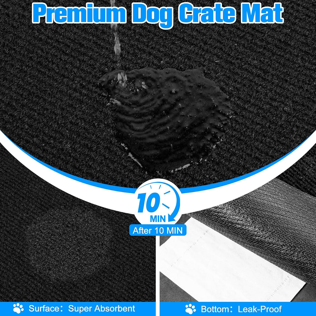 Dog Crate Mat, 36" x 24" Extra Large Dog Playpen Mat, Non-Slip Kennel Mat