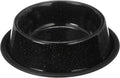 Neater Pet Brands - Outdoor Camping Style Pet Bowl - Enamel Ware Blue Black Granite Colors - Dog Cat No Tip Skid Bowls (32 oz, Black) 
