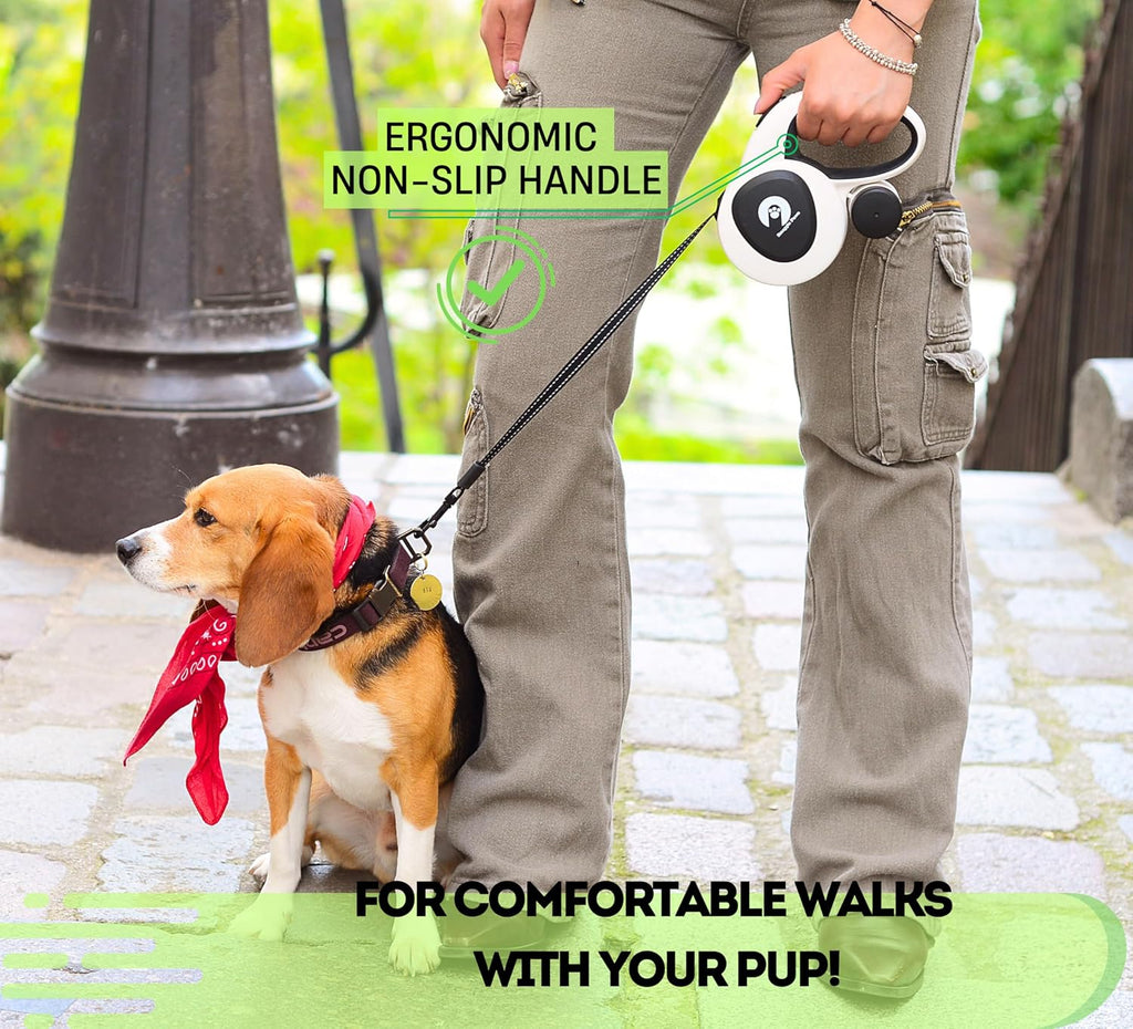 Snuggle Paws All-in-One Heavy Duty Retractable Dog Leash for Medium Dogs