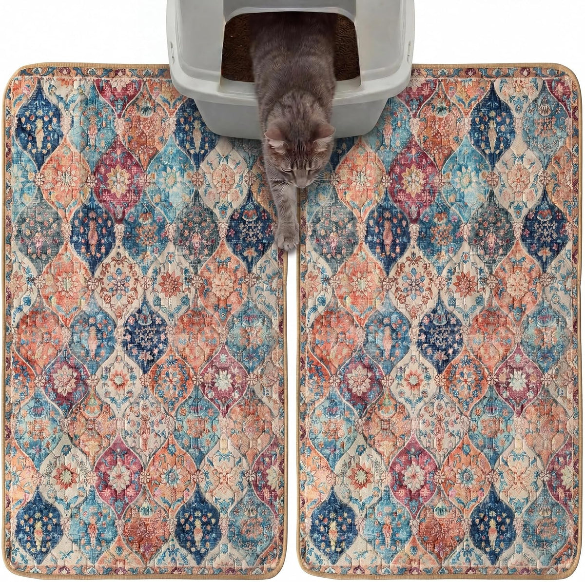 Hompet Reusable Pee Pads for Dogs, Non-Slip Washable Potty Pads for Floor 18x28 Inch Cream 2Pack
