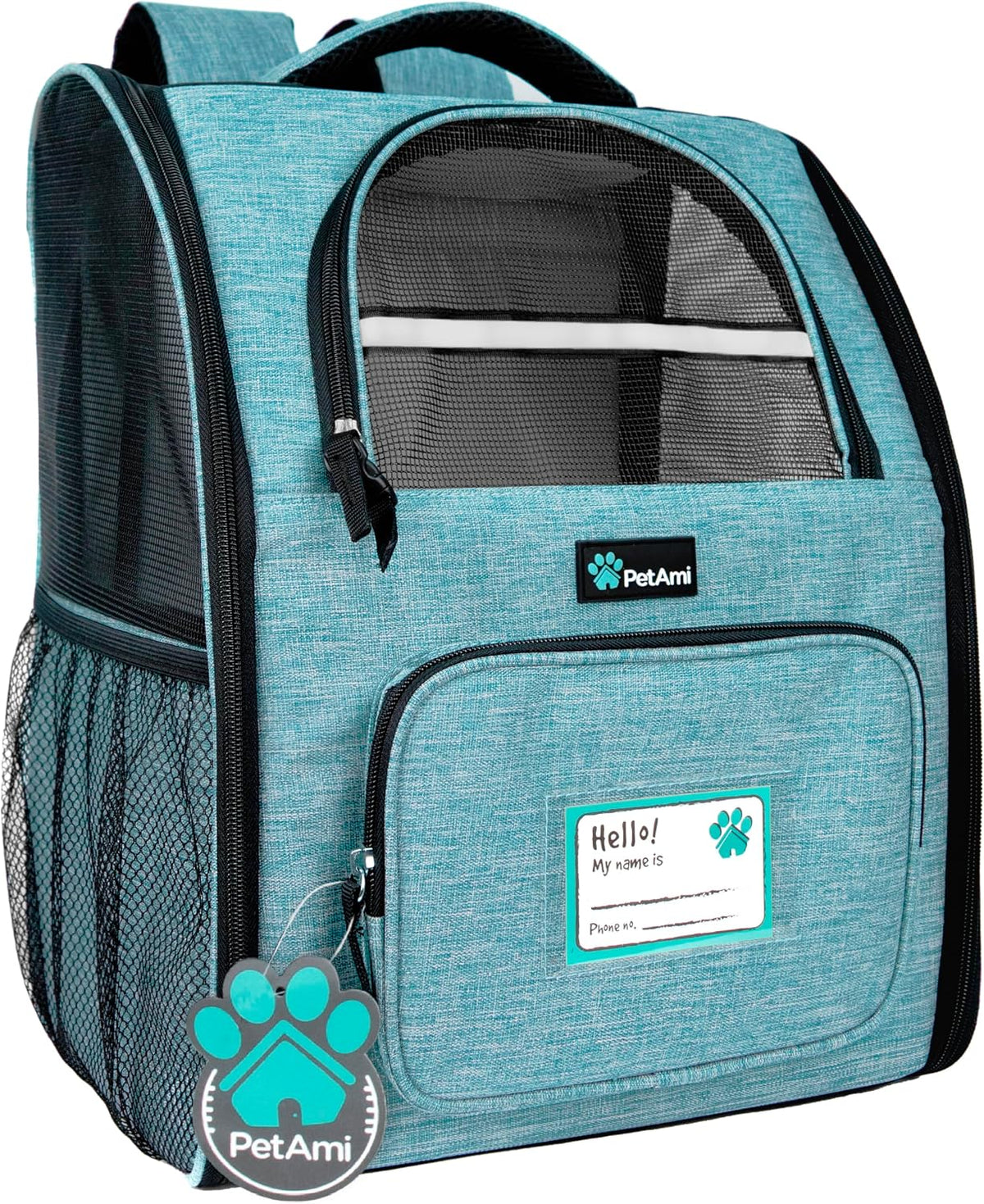 PetAmi Dog Backpack Carrier Airline Approved Cat Pet Puppy Bag, Turquoise