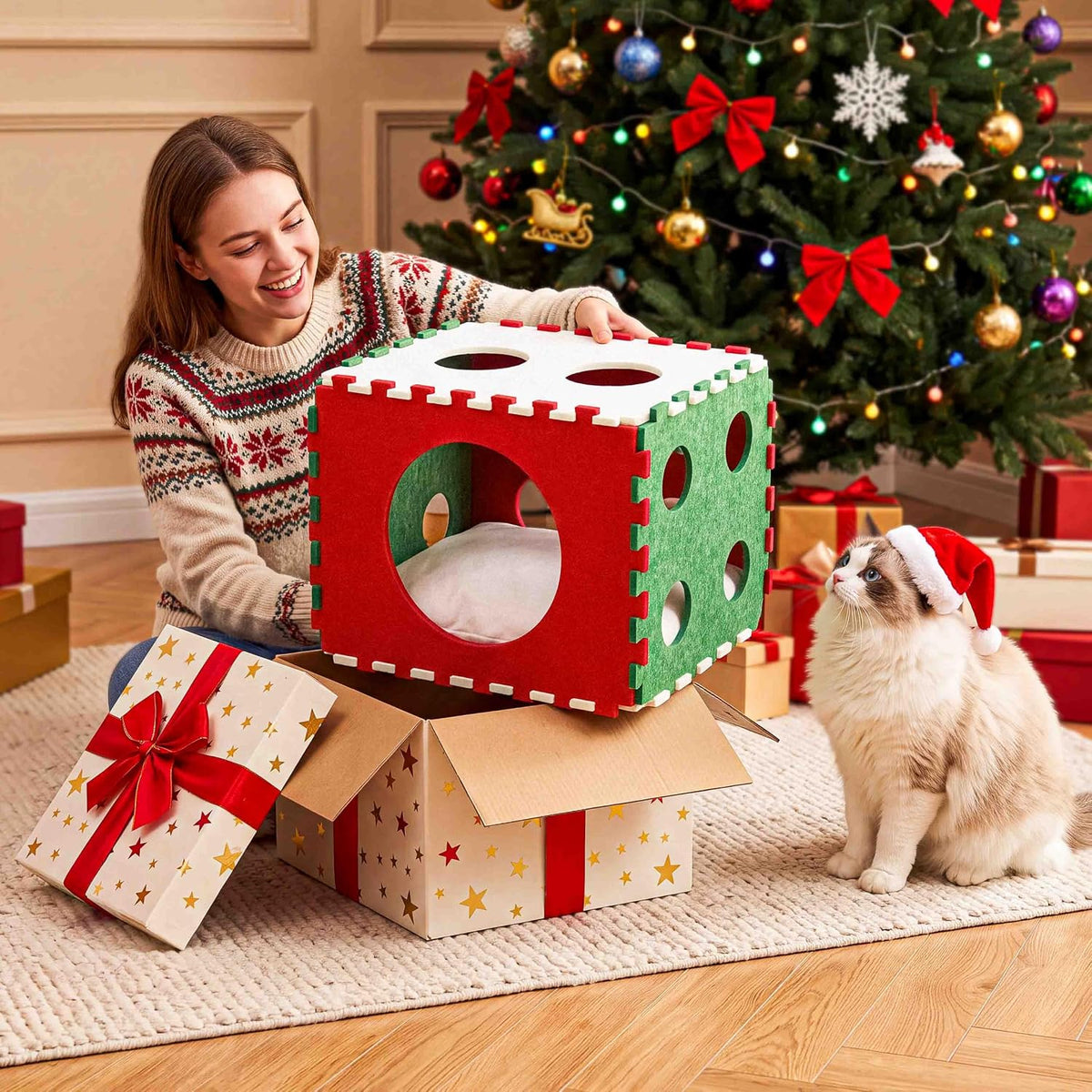 41 Pcs Christmas Cat Toys for Indoor Cats, Christmas Cat Gifts