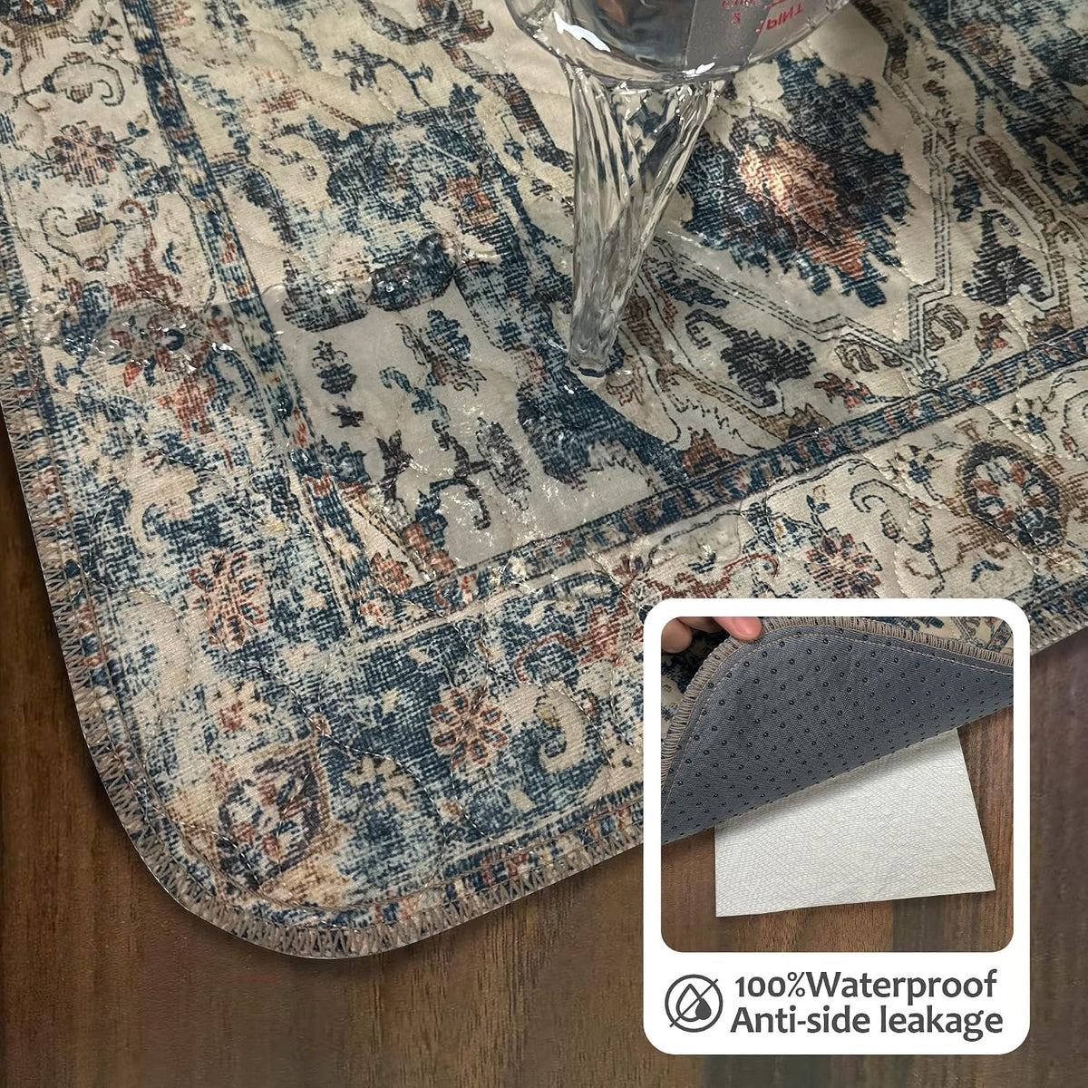 Washable Pee Pads for Dogs, Reusable Puppy Potty Training Pads, Ultra-Absorbent Thick Waterproof Leak-Proof Non-Slip Pads & Mat for Crate, Playpen, Floor, Whelping & Housebreaking , 2 Pack 48"x72"