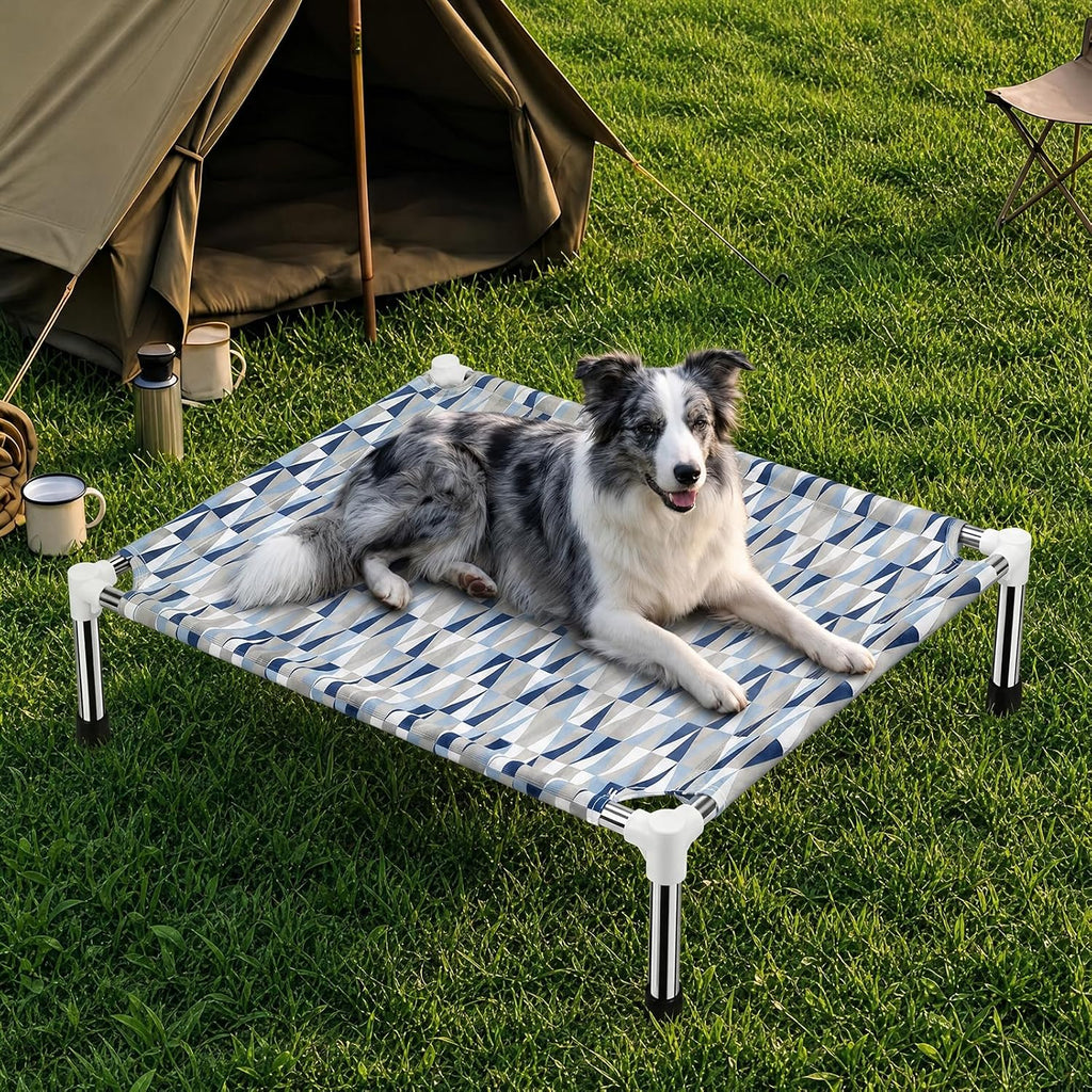 Raised Elevated Dog Bed, Lifted Cooling Stainless Steel Pet Dog Cot, Medium