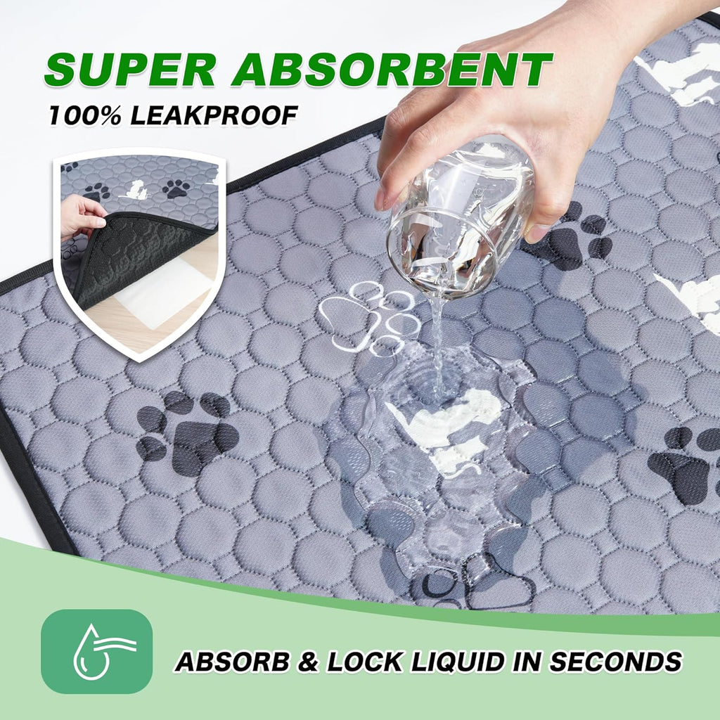 WanpeeGoo Washable Pee Pads for Dogs, Waterproof, 32 x 52 in, 2 Pack, Gray