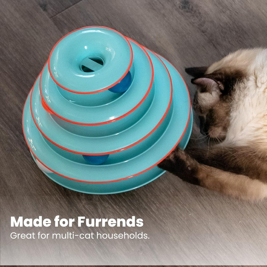 Catstages Chase Meowtain 4-Tier Interactive Cat Track Toy, 10.1" x 7.1"