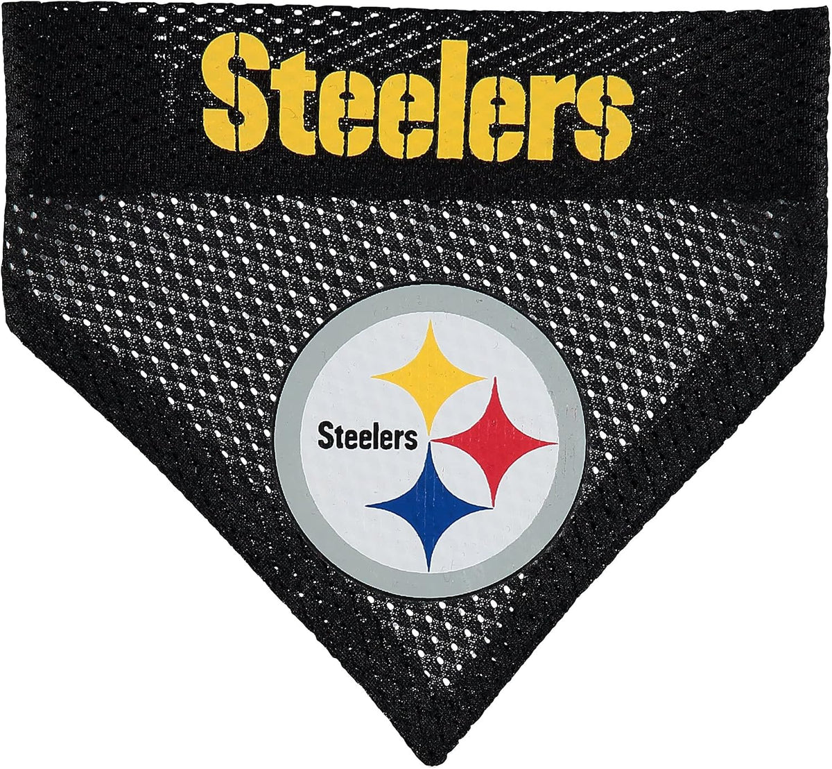 Pets First NFL DOG BANDANA - PITTSBURGH STEELERS REVERSIBLE PET BANDANA. 2 Sided Sports Bandana with a PREMIUM Embroidery TEAM LOGO, Large/X-Large. - 2 Sizes & 32 NFL Teams available