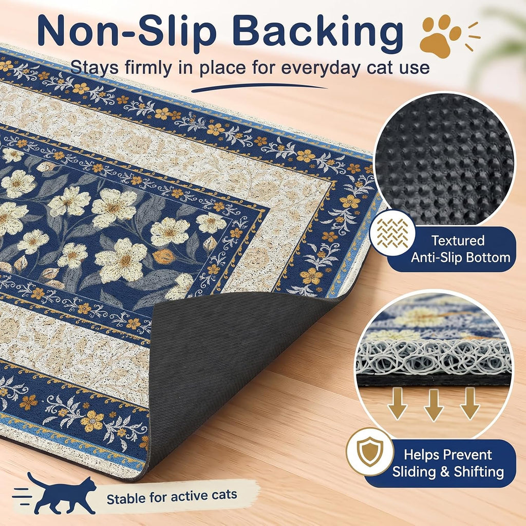 Unicorn Catcher 33"x22" Cat Litter Mat Non-Slip Washable Litter Box Mat