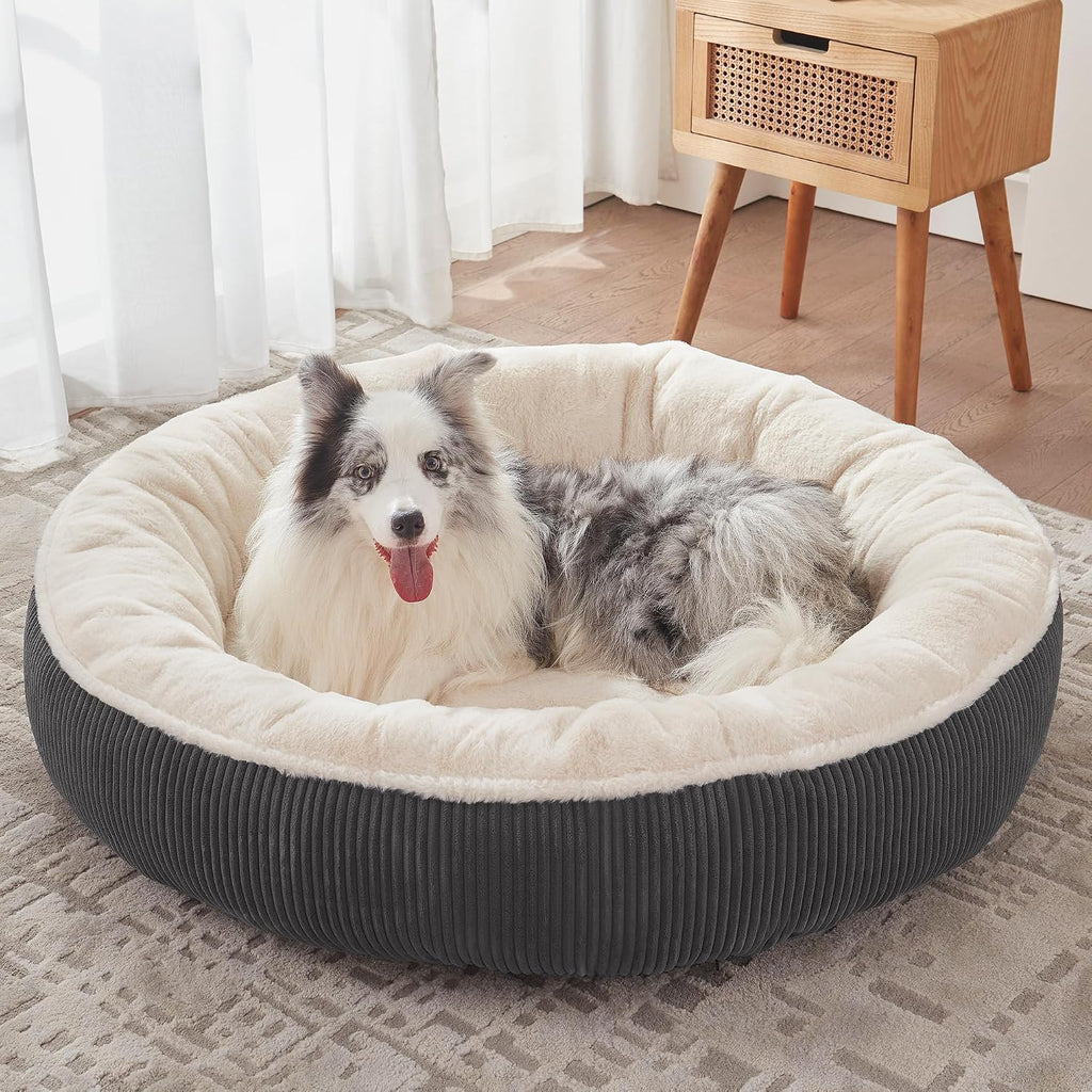 45 inches Calming Donut Dog Bed for Extra Large Dogs,Dark Grey