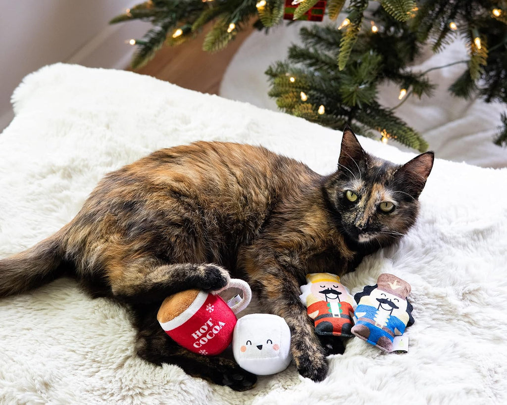 Pearhead Holiday Nutcrackers Cat Toy Set, Christmas Pet Owner Gift