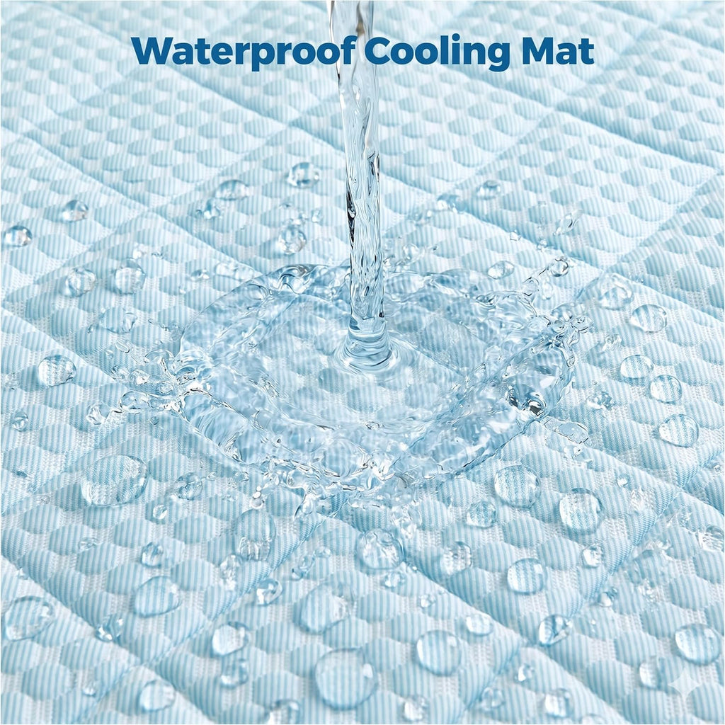 PPOLCA Waterproof Cooling Mat for Medium Dogs 21x29, Light Blue