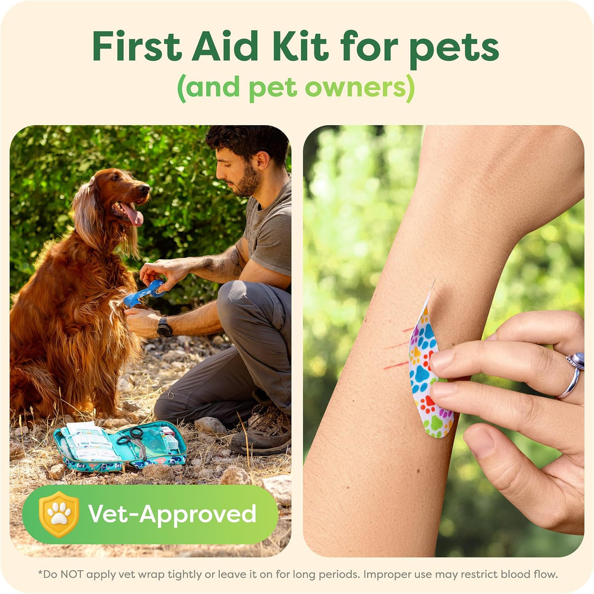 KeepGoing Pet First Aid Kit for Dogs & Cats, 99 Pc. Travel Emergency Kit