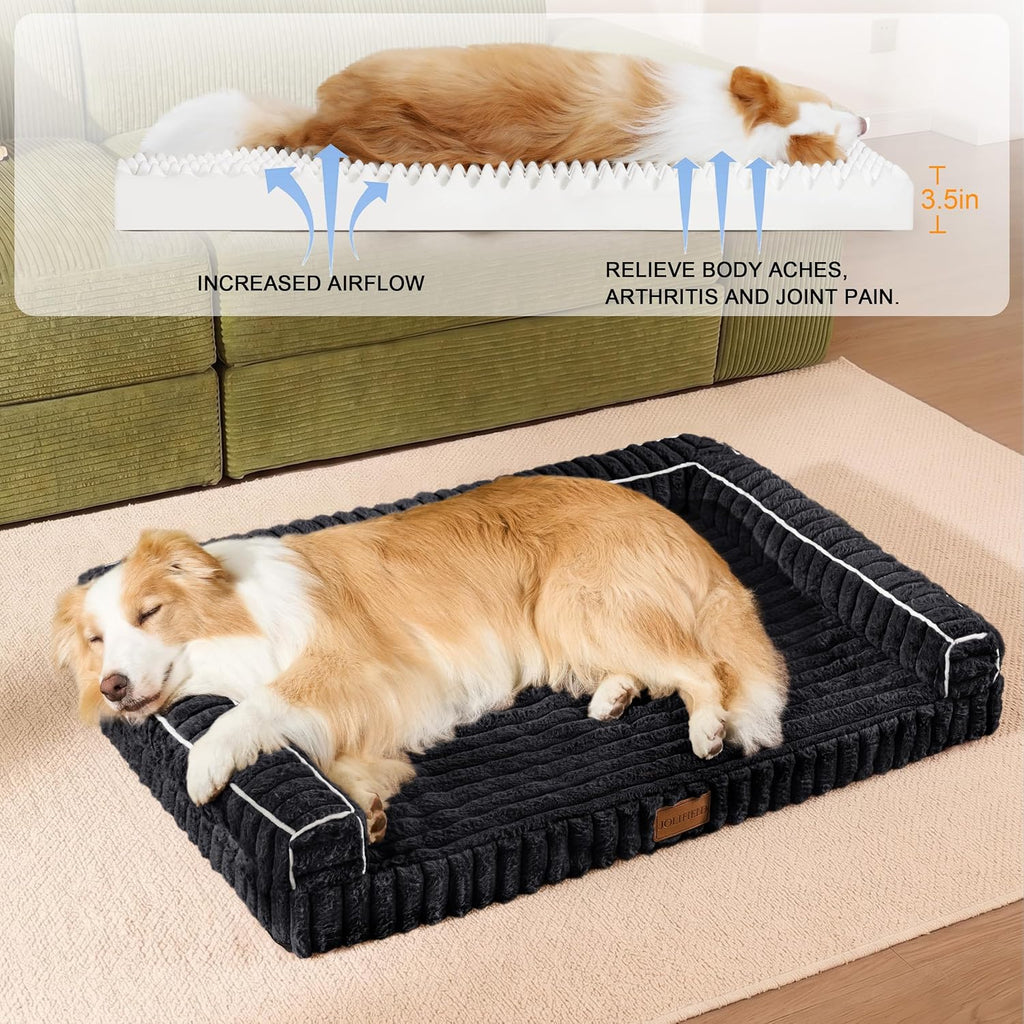 Orthopedic Large Dog Bed Furry Pet Bed, Washable Cover 36''X24''