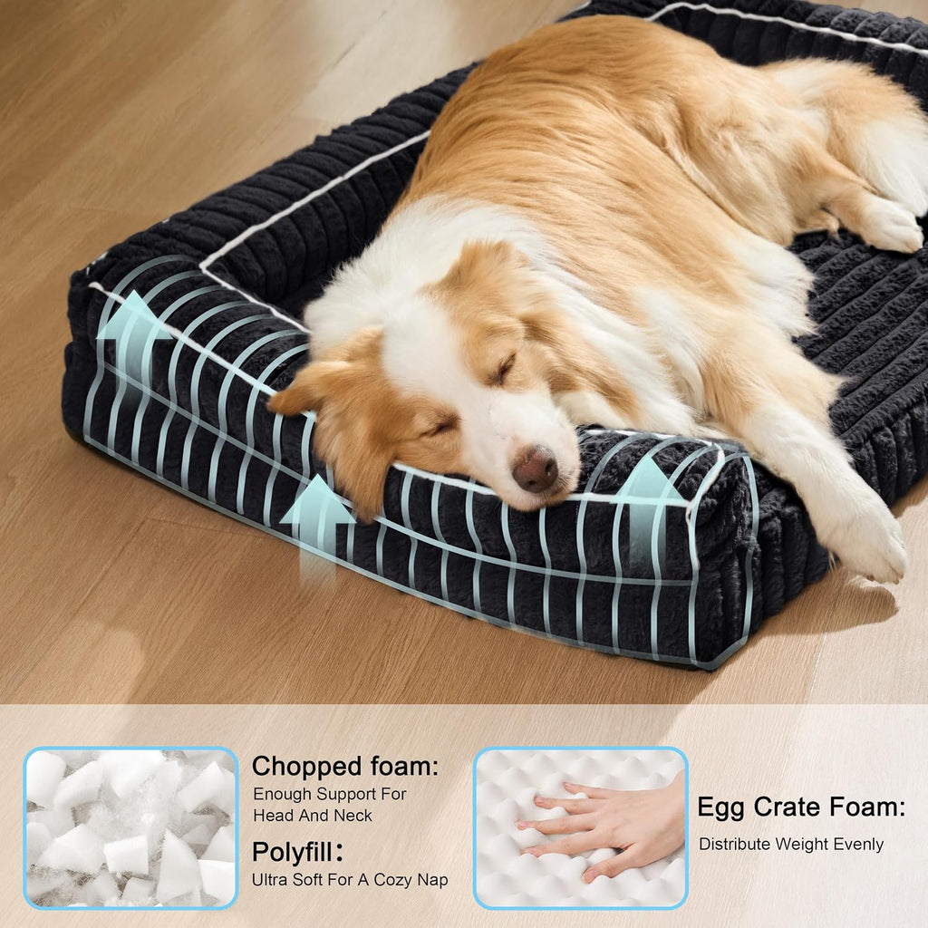 Orthopedic Medium Dog Bed Furry Pet Bed, Washable Cover 30''X20''