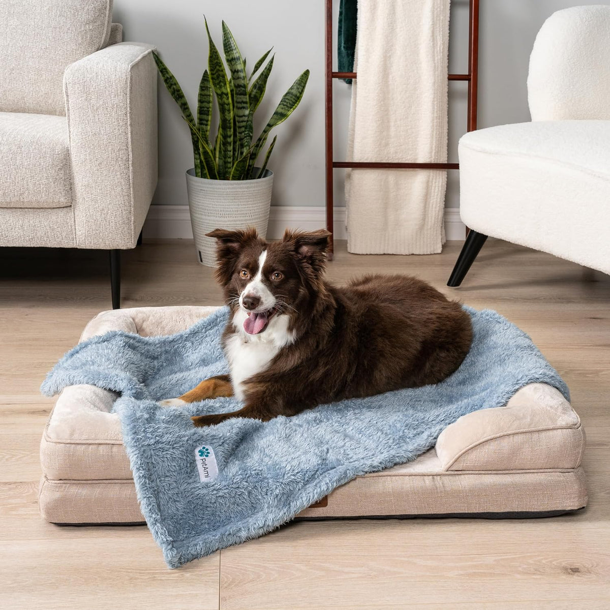 PetAmi Soft Plush Sherpa Dog Blanket for Pet Cat, Small 24x32, Dusty Blue