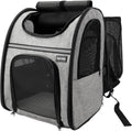 Zavothy Cat Backpack Carrier – Expandable Airline Approved Pet Travel Bag for Cats & Small Dogs, Breathable Mesh Pet Carrier Backpack with Padded Base (Grey)