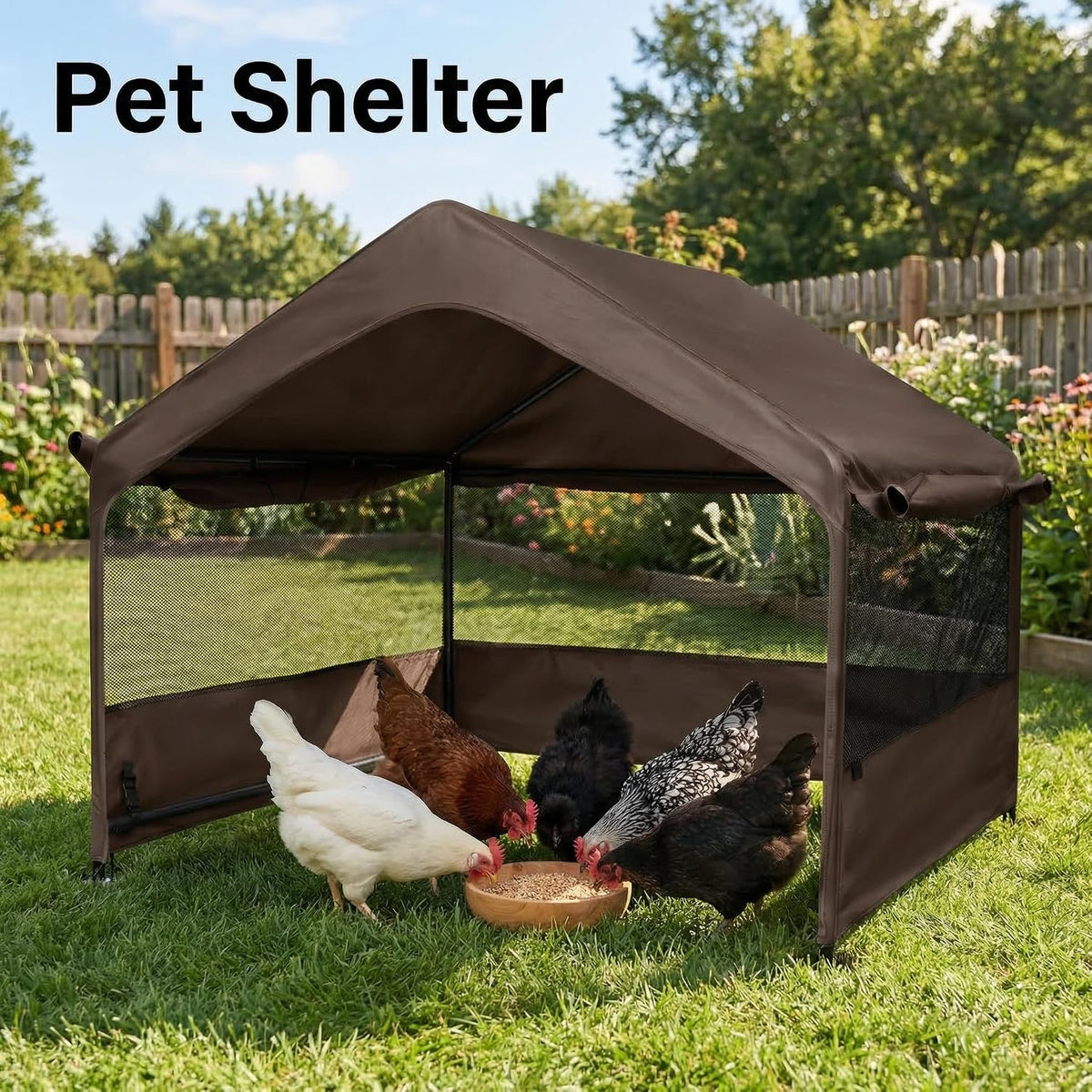 Outdoor Dog Tent, 4'x4'x3' Dog Shade House Shelter for Large Medium Pets