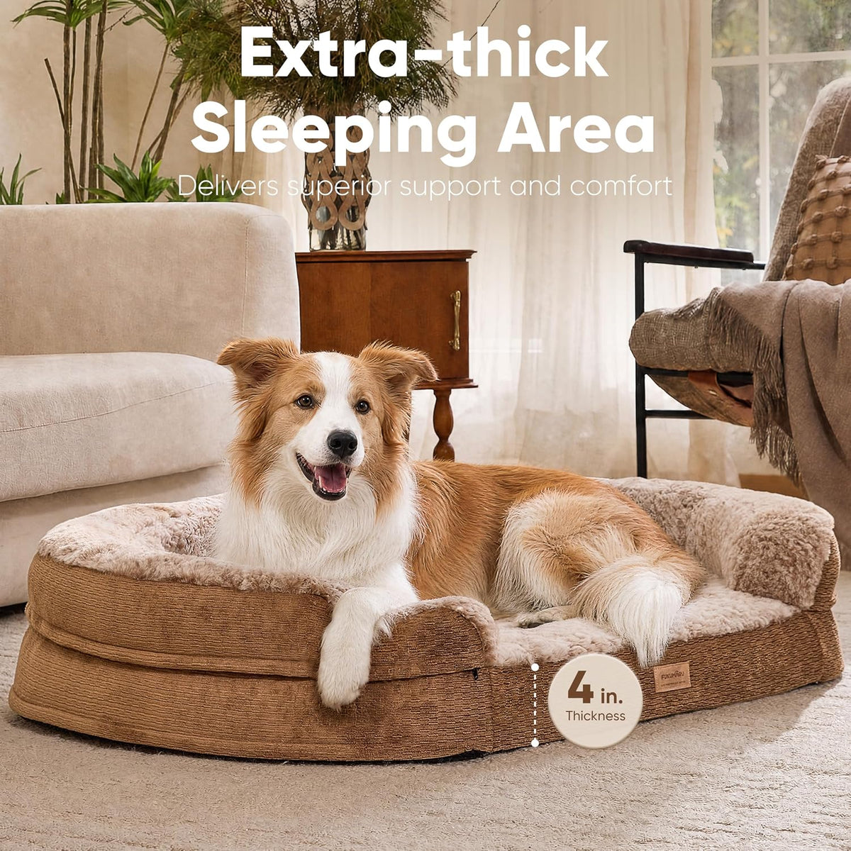 FUKUMARU Large Thickened Dog Couch Bed, Orthopedic, Waterproof & Washable