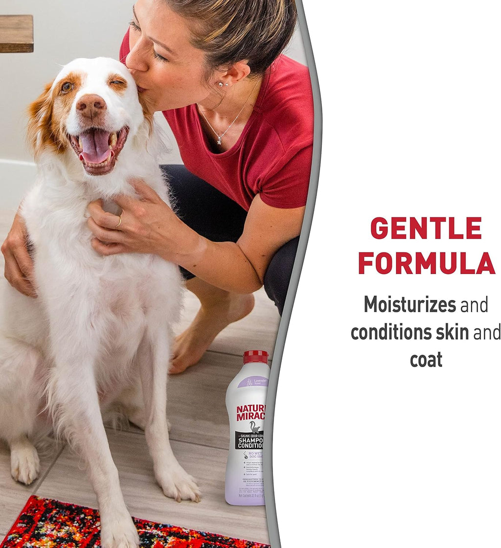 Nature's Miracle Skunk Odor Control Shampoo & Conditioner Lavender Scent 32 Ounces, Odor Control Formula (Pack of 2)