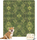nunubaby Washable Pee Pads for Dogs, Stylish, Non-Slip and Leak-Proof Pee Pads. Reusable Potty Pads for Dogs for Crates and Floors.(Green/Multi,31" x36" )