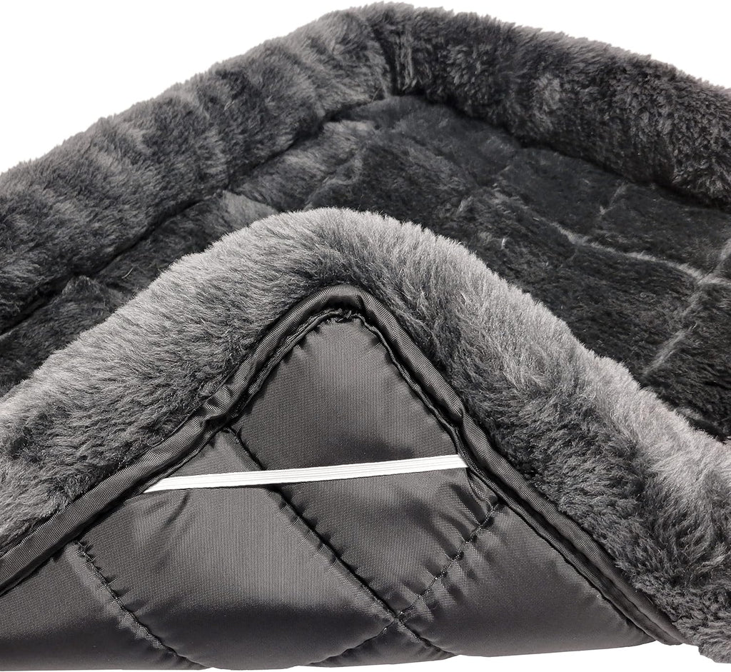 QuietTime by MidWest 54" Dog Crate Bolster Bed, Gray, XL Breeds | Faux Fur Crate Mat, Measures 50.99 x 37.01 x 4.73 Inches, Machine Washable Pet Bed, Fits Most 54-Inch Dog Crates