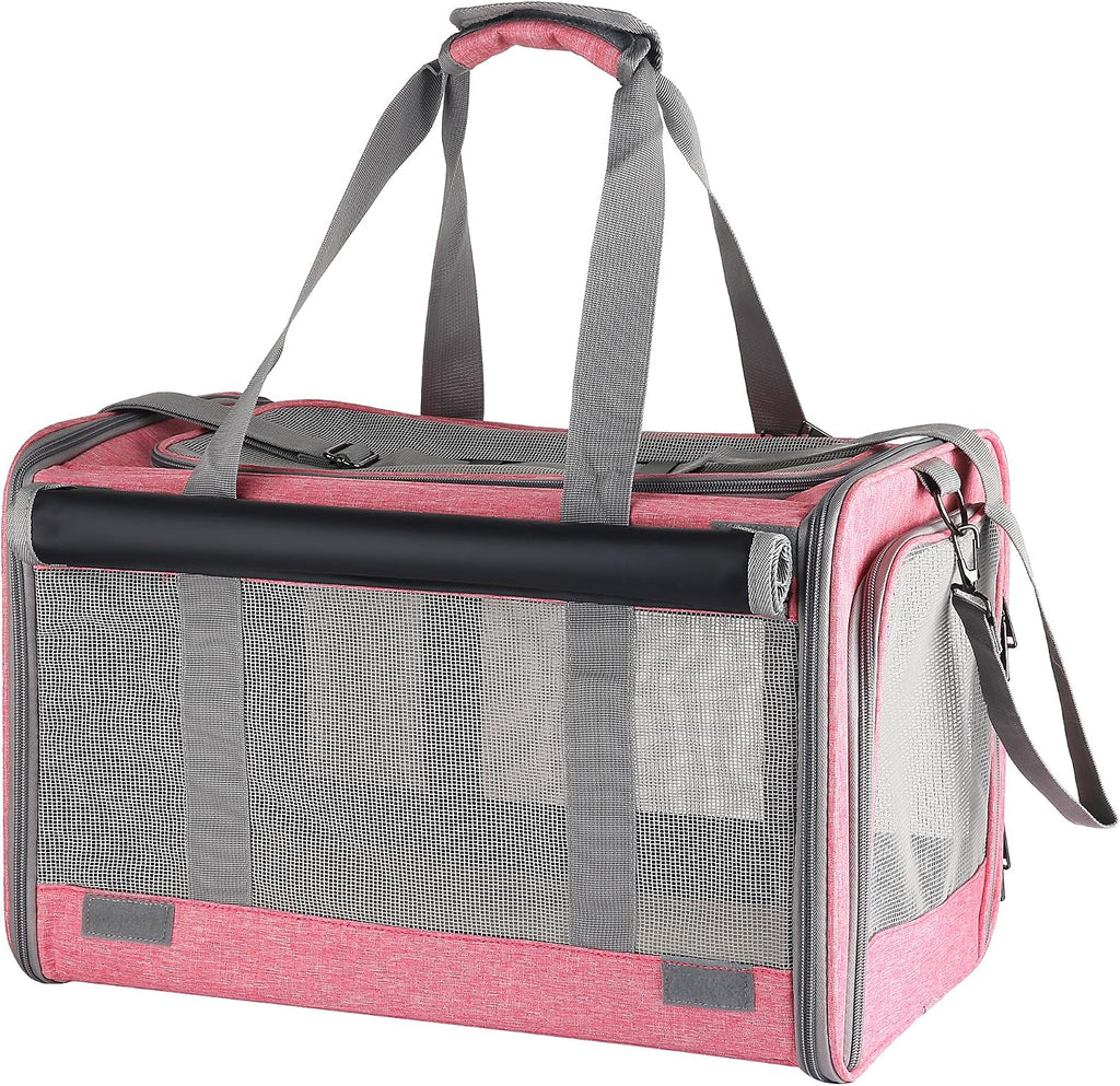 Dog & Cat Soft-Sided Carriers - Large, Travel Bag, Pink