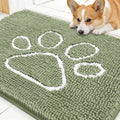 OLANLY Dog Door Mat for Muddy Paws 54x24, Paw Print Design Chenille Mud Mat