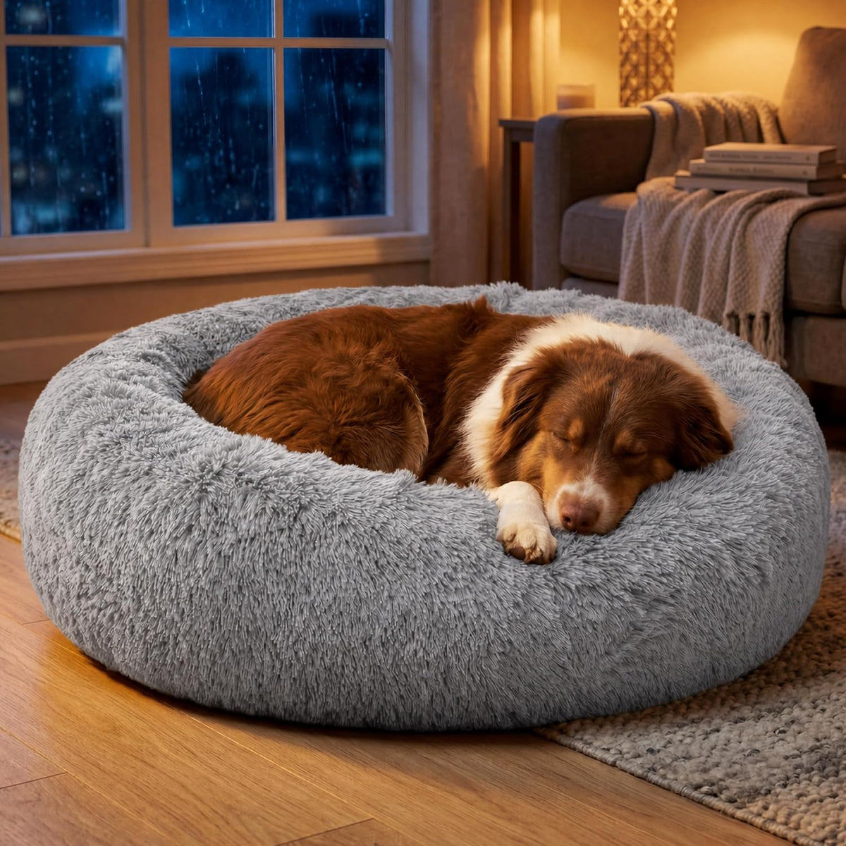 Bedsure SupportMax® Calming Dog Beds Large Sized Dog Washable Pet Bed,36in