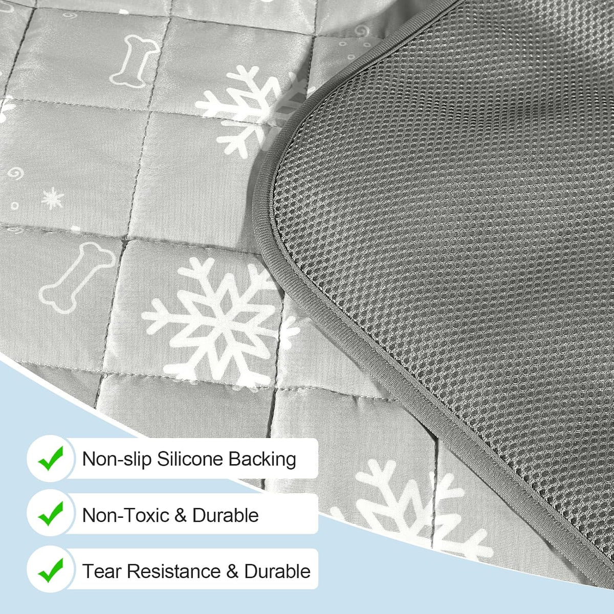 RIOGOO Dog Cooling Mat,Dog Blanket Washable,Cool Fabric & Internal Waterproof Cooling Pad (Grey, Large (36x24 inch))