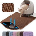 Cat Litter Mat, Double Layer Honeycomb Litter Box Mat | 24x18”, Efficient Litter Trapping, Easy to Clean, Waterproof, Non-Slip, Soft on Paws, Scratch Resistant, Brown, Large
